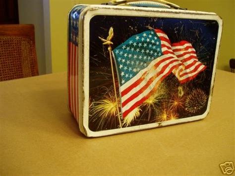 1776 metal lunch box|OHIO ART 1776 1976 FLAG BICENTENNIAL METAL .